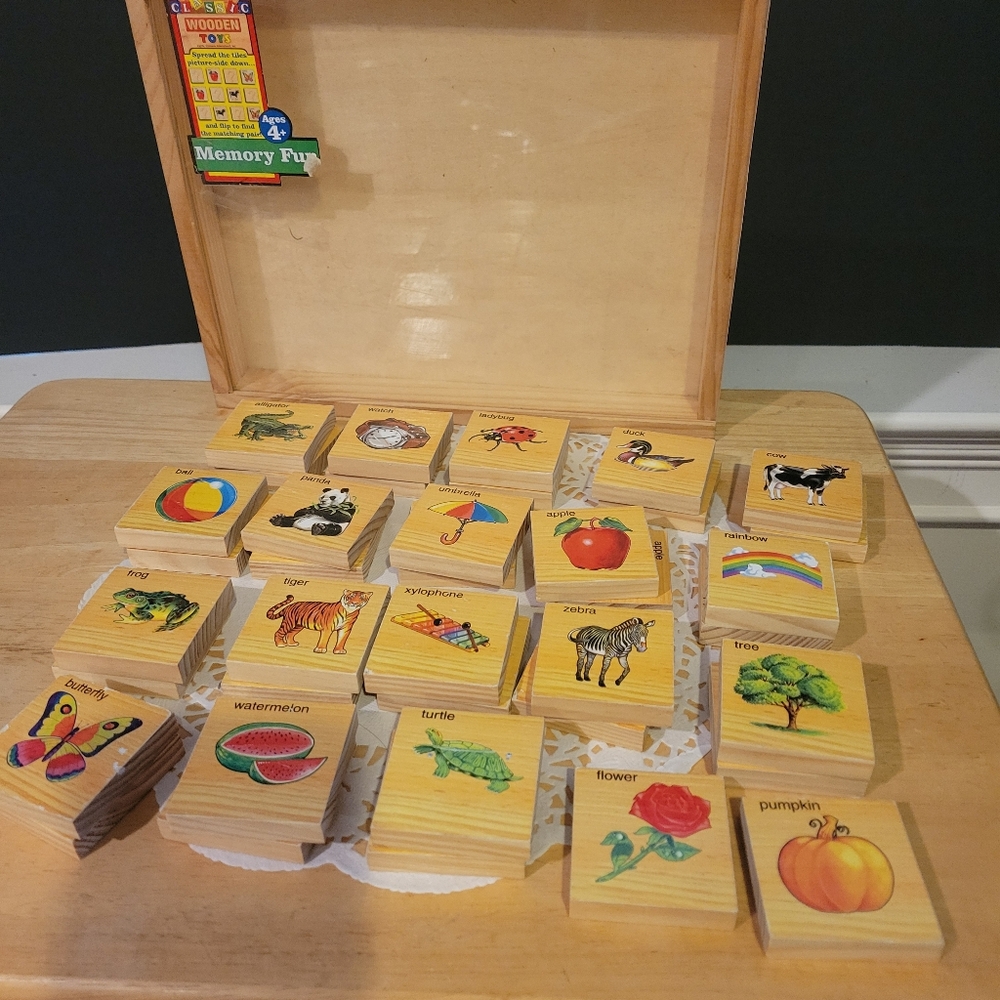 Melissa & Doug Wooden Squares Memory Fun #164. Discontinued Ages 4+